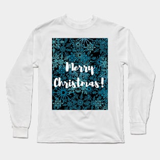 Blue Merry Christmas! Long Sleeve T-Shirt